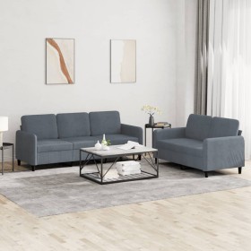 Dark gray velvet 2-piece sofa set by , Sofas - Ref: Foro24-3202015, Price: 451,44 €, Discount: %