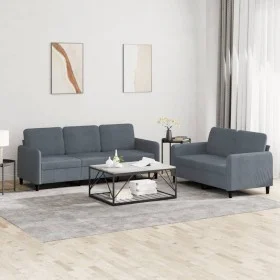Dark gray velvet 2-piece sofa set by , Sofas - Ref: Foro24-3202015, Price: 459,72 €, Discount: %