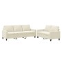 Cream velvet 2-piece sofa set with cushions by , Sofas - Ref: Foro24-3201524, Price: 574,12 €, Discount: %