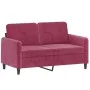 Sofa set with cushions 2 pieces red velvet by , Sofas - Ref: Foro24-3201998, Price: 483,43 €, Discount: %