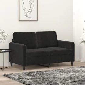 2-Sitzer-Sofa aus schwarzem Samt, 120 cm von , Sofas - Ref: Foro24-359437, Preis: 214,86 €, Rabatt: %