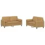 Brown velvet 2-piece sofa set with cushions by , Sofas - Ref: Foro24-3202001, Price: 447,65 €, Discount: %