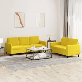 Yellow velvet 2-piece sofa set by , Sofas - Ref: Foro24-3202020, Price: 512,33 €, Discount: %