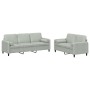 Sofa set with cushions 2 pieces light gray velvet by , Sofas - Ref: Foro24-3202034, Price: 456,71 €, Discount: %