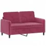 Red velvet 3-piece sofa set with cushions by , Sofas - Ref: Foro24-3202048, Price: 549,46 €, Discount: %