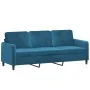 2-piece blue velvet sofa set with cushions by , Sofas - Ref: Foro24-3202043, Price: 579,72 €, Discount: %