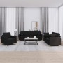 Sofa set with cushions 3 pieces black fabric by , Sofas - Ref: Foro24-3202074, Price: 768,94 €, Discount: %