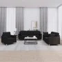 Sofa set with cushions 3 pieces black fabric by , Sofas - Ref: Foro24-3202074, Price: 753,90 €, Discount: %