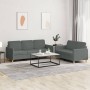 Sofa set with cushions 2 pieces dark gray fabric by , Sofas - Ref: Foro24-3202119, Price: 509,47 €, Discount: %