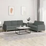 Sofagarnitur mit Kissen 2-teilig aus dunkelgrauem Stoff von , Sofas - Ref: Foro24-3202119, Preis: 491,70 €, Rabatt: %