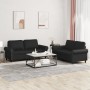 2-piece black synthetic leather sofa set with cushions by , Sofas - Ref: Foro24-3202150, Price: 439,21 €, Discount: %