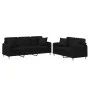 Sofa set with cushions 2 pieces black fabric by , Sofas - Ref: Foro24-3202138, Price: 609,85 €, Discount: %