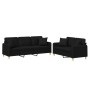 Sofagarnitur mit Kissen 2-teilig aus schwarzem Stoff von , Sofas - Ref: Foro24-3202138, Preis: 622,84 €, Rabatt: %