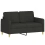 Sofa set with cushions 2 pieces black fabric by , Sofas - Ref: Foro24-3202138, Price: 609,85 €, Discount: %