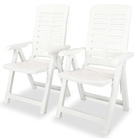 Verstellbare Gartenstühle 2 Einheiten weißer Kunststoff von vidaXL, Gartenstühle - Ref: Foro24-43895, Preis: 160,10 €, Rabatt: %