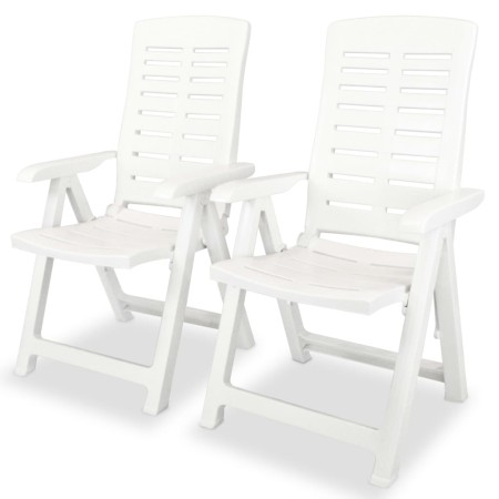 Verstellbare Gartenstühle 2 Einheiten weißer Kunststoff von vidaXL, Gartenstühle - Ref: Foro24-43895, Preis: 160,10 €, Rabatt: %
