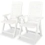 Reclining garden chairs, 2 units, white plastic by vidaXL, Garden chairs - Ref: Foro24-43895, Price: 156,53 €, Discount: %