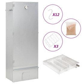 BBQ smoker oven with cold smoke generator galvanized steel by , Barbecues - Ref: Foro24-3200768, Price: 193,32 €, Discount: %
