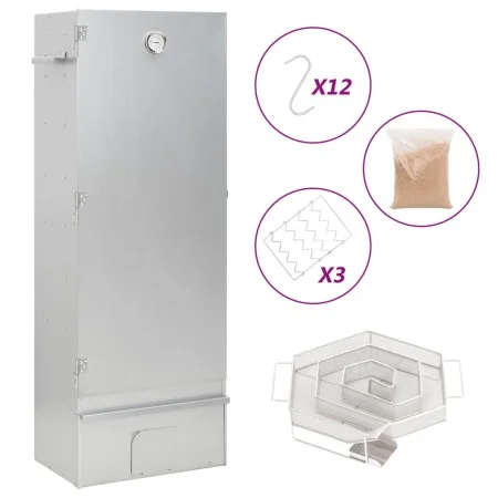 BBQ smoker oven with cold smoke generator galvanized steel by , Barbecues - Ref: Foro24-3200756, Price: 223,62 €, Discount: %