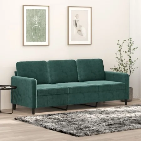 Dunkelgrünes 3-Sitzer-Sofa aus Samt, 180 cm von , Sofas - Ref: Foro24-359454, Preis: 327,47 €, Rabatt: %