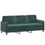 Dark green velvet 3-seater sofa 180 cm by , Sofas - Ref: Foro24-359454, Price: 331,83 €, Discount: %