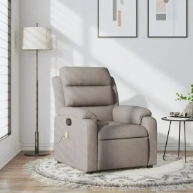 Taupe gray fabric reclining massage chair by , Armchairs - Ref: Foro24-373482, Price: 262,90 €, Discount: %