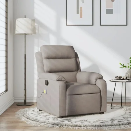 Taupe gray fabric reclining massage chair by , Armchairs - Ref: Foro24-373482, Price: 267,88 €, Discount: %