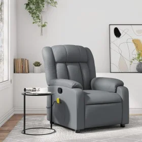 Sillón de masaje reclinable cuero sintético gris de , Sillones - Ref: Foro24-373570, Precio: 218,59 €, Descuento: %