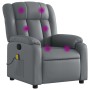 Gray synthetic leather reclining massage chair by , Armchairs - Ref: Foro24-373570, Price: 224,12 €, Discount: %