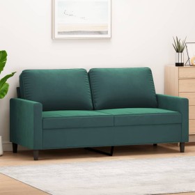 Dunkelgrünes 2-Sitzer-Sofa aus Samt, 140 cm von , Sofas - Ref: Foro24-359201, Preis: 253,97 €, Rabatt: %