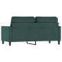 Dunkelgrünes 2-Sitzer-Sofa aus Samt, 140 cm von , Sofas - Ref: Foro24-359201, Preis: 253,97 €, Rabatt: %