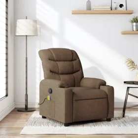 Brown Fabric Massage Recliner by , Armchairs - Ref: Foro24-374160, Price: 268,52 €, Discount: %
