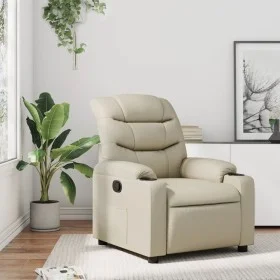 Cream Faux Leather Recliner by , Armchairs - Ref: Foro24-374134, Price: 225,22 €, Discount: %