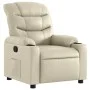 Sillón reclinable de cuero sintético crema de , Sillones - Ref: Foro24-374134, Precio: 225,19 €, Descuento: %