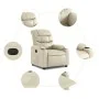 Sillón reclinable de cuero sintético crema de , Sillones - Ref: Foro24-374134, Precio: 225,19 €, Descuento: %
