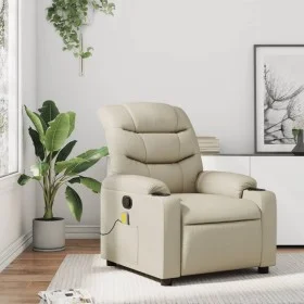 Cream Synthetic Leather Massage Recliner by , Armchairs - Ref: Foro24-374141, Price: 253,19 €, Discount: %