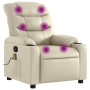 Cream Synthetic Leather Massage Recliner by , Armchairs - Ref: Foro24-374141, Price: 255,29 €, Discount: %