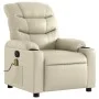 Cream Synthetic Leather Massage Recliner by , Armchairs - Ref: Foro24-374141, Price: 255,29 €, Discount: %