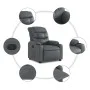 Sillón reclinable de cuero sintético gris de , Sillones - Ref: Foro24-374136, Precio: 209,61 €, Descuento: %
