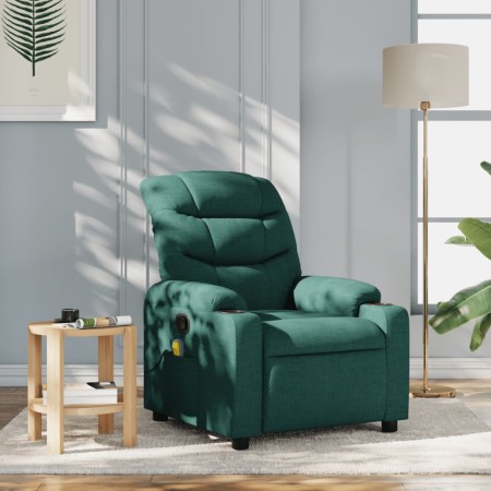 Sillón de masaje reclinable de tela verde oscuro de , Sillones - Ref: Foro24-374162, Precio: 279,18 €