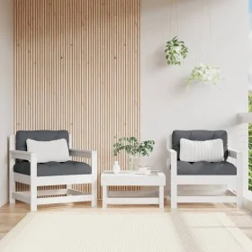 Garden armchairs 2 units solid white pine wood by , Modular outdoor sofas - Ref: Foro24-825493, Price: 109,17 €, Discount: %