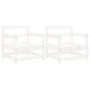 Garden armchairs 2 units solid white pine wood by , Modular outdoor sofas - Ref: Foro24-825493, Price: 109,17 €, Discount: %