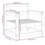 Gartensessel 2 Einheiten aus massivem weißem Kiefernholz von , Modulare Sofas für den Außenbereich - Ref: Foro24-825493, Prei...