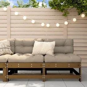 Central garden sofas 2 pcs solid pine wood honey brown by , Modular outdoor sofas - Ref: Foro24-825516, Price: 124,48 €, Disc...