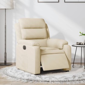 Sillón reclinable eléctrico de tela crema de , Sillones - Ref: Foro24-3204965, Precio: 283,37 €, Descuento: %