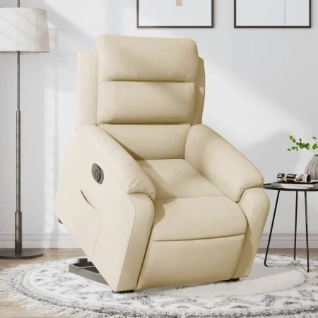 Sillón eléctrico reclinable elevable de tela color crema de , Sillones - Ref: Foro24-3205013, Precio: 371,52 €, Descuento: %