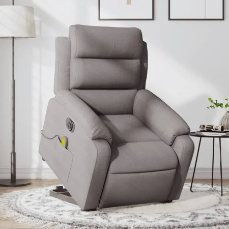 Liftable reclining electric massage chair taupe fabric by , Armchairs - Ref: Foro24-3205024, Price: 388,01 €, Discount: %