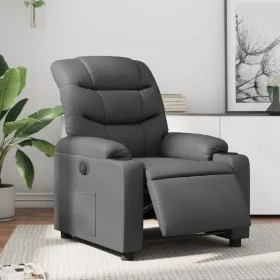 Sillón reclinable eléctrico de cuero sintético gris de , Sillones - Ref: Foro24-3206588, Precio: 261,71 €, Descuento: %