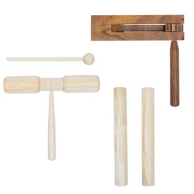Conjunto de percusión 3 piezas de madera
