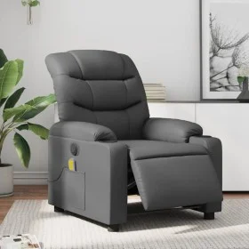 Gray synthetic leather electric reclining massage chair by , Armchairs - Ref: Foro24-3206595, Price: 277,25 €, Discount: %